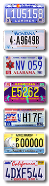 Amerikaanse nummerborden, kentekenplaten, license plates, usa